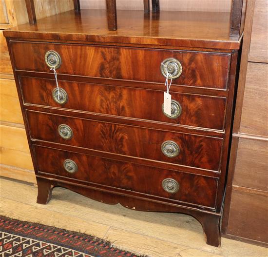 A small Regency mahogany chest of four long drawers W.80cm